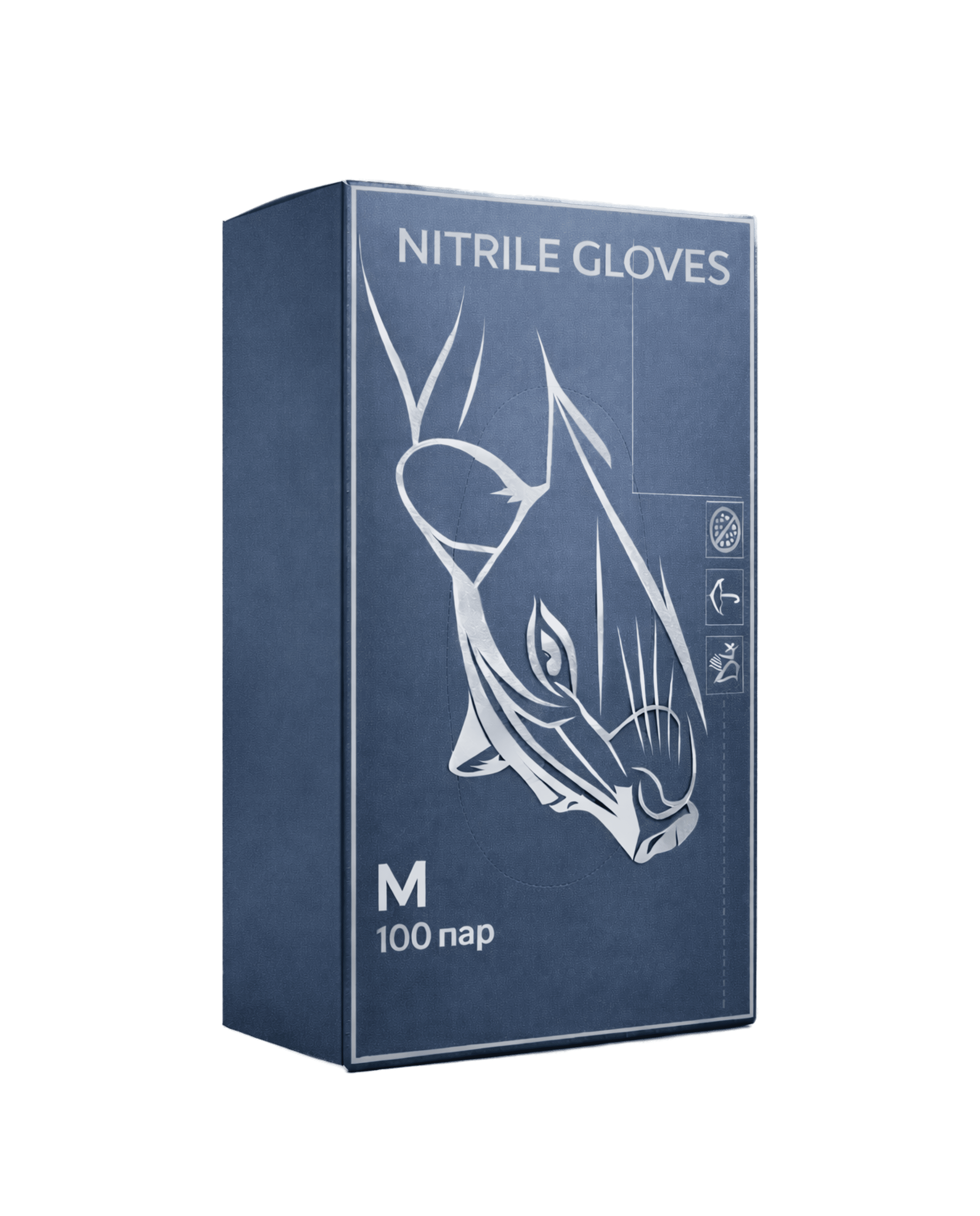 Нитриловые синие перчатки коробка