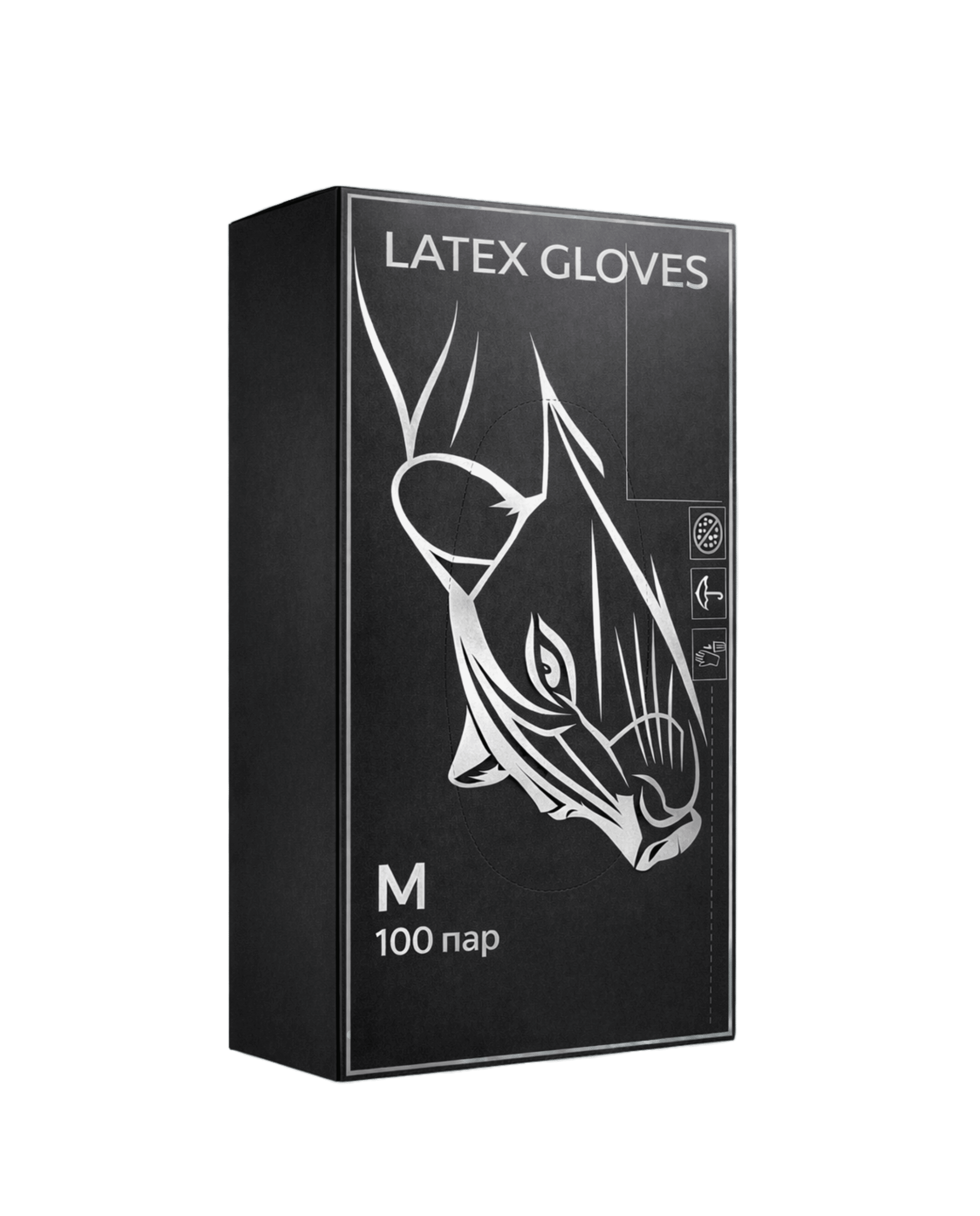 Латексные черные перчатки коробка