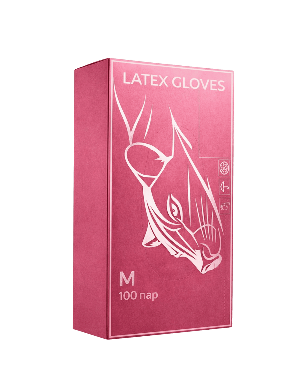 Латексные розовые перчатки коробка