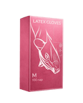 Латексные розовые перчатки коробка