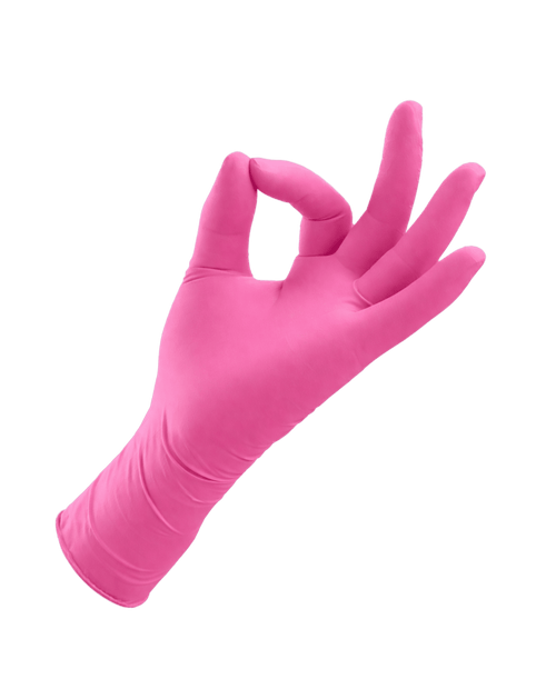 Латексные розовые перчатки