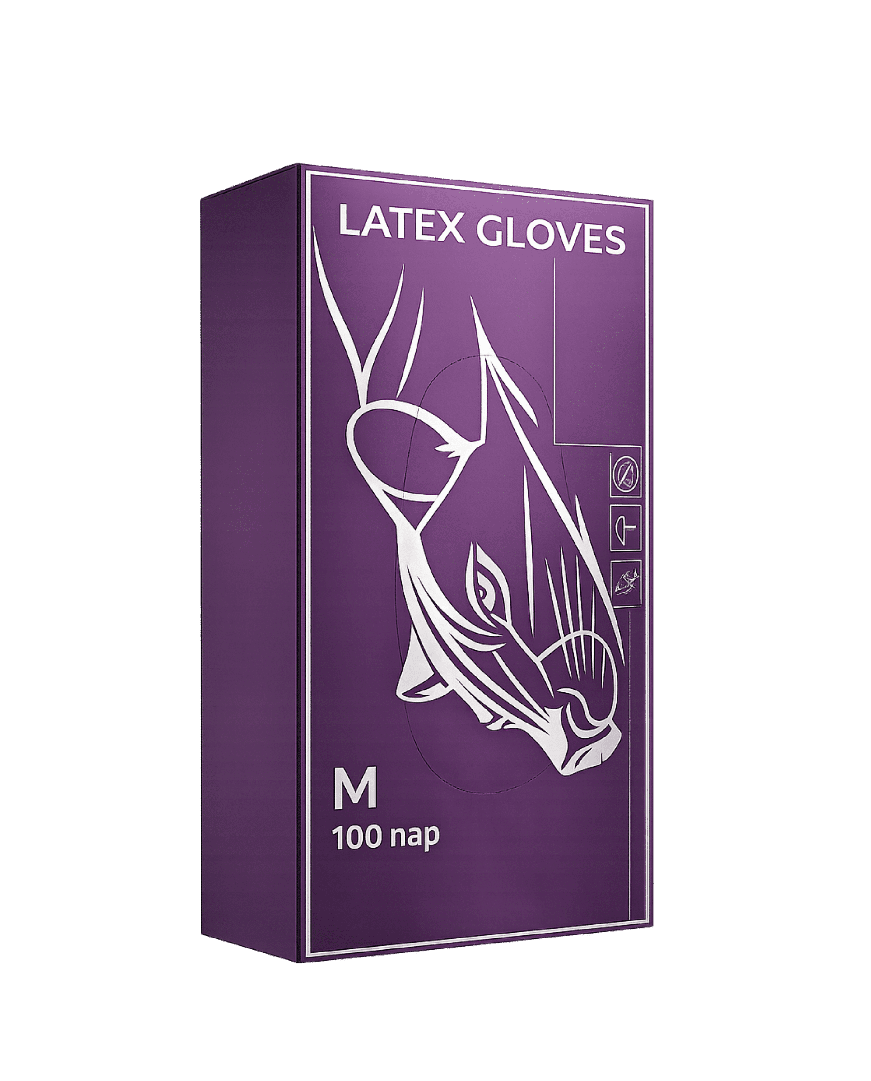 Латексные фиолетовые перчатки коробка