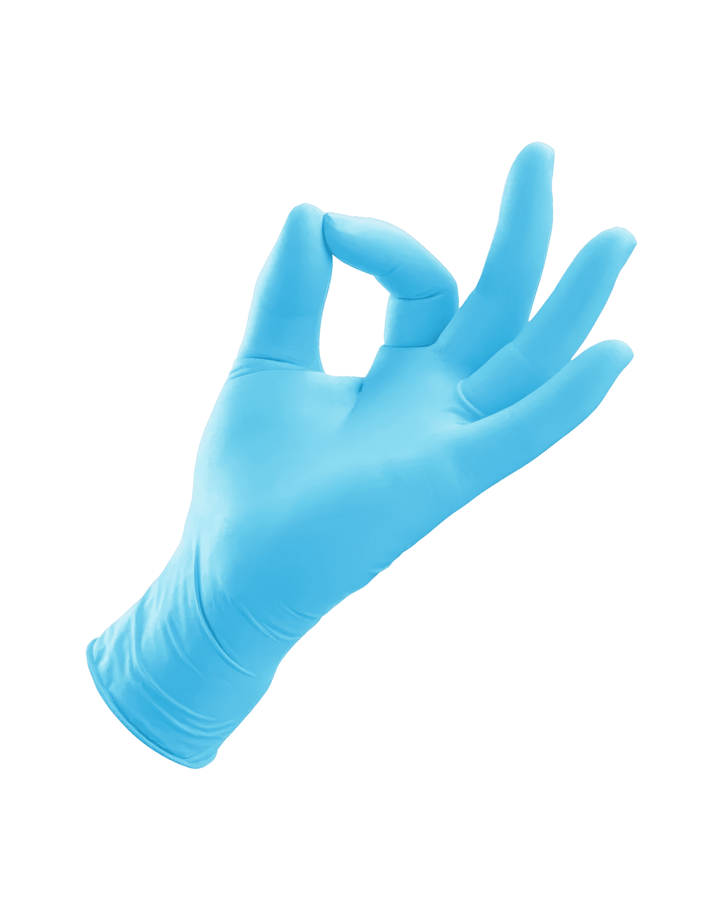 Нитриловые синие перчатки